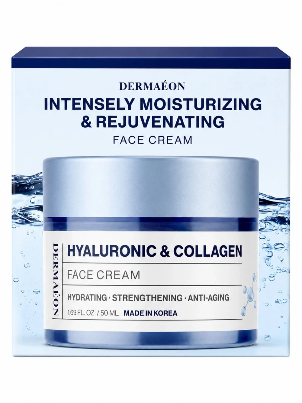 Dermaeon Hyaluronic & Collagen Face Cream - Hydrating Blue